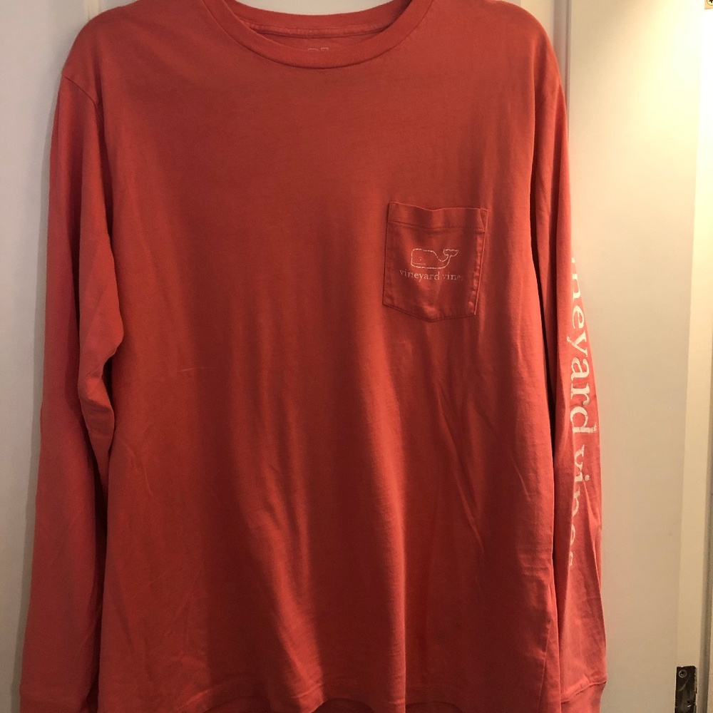 Men's Vineyard Vines Long Sleeve Salmon Tee